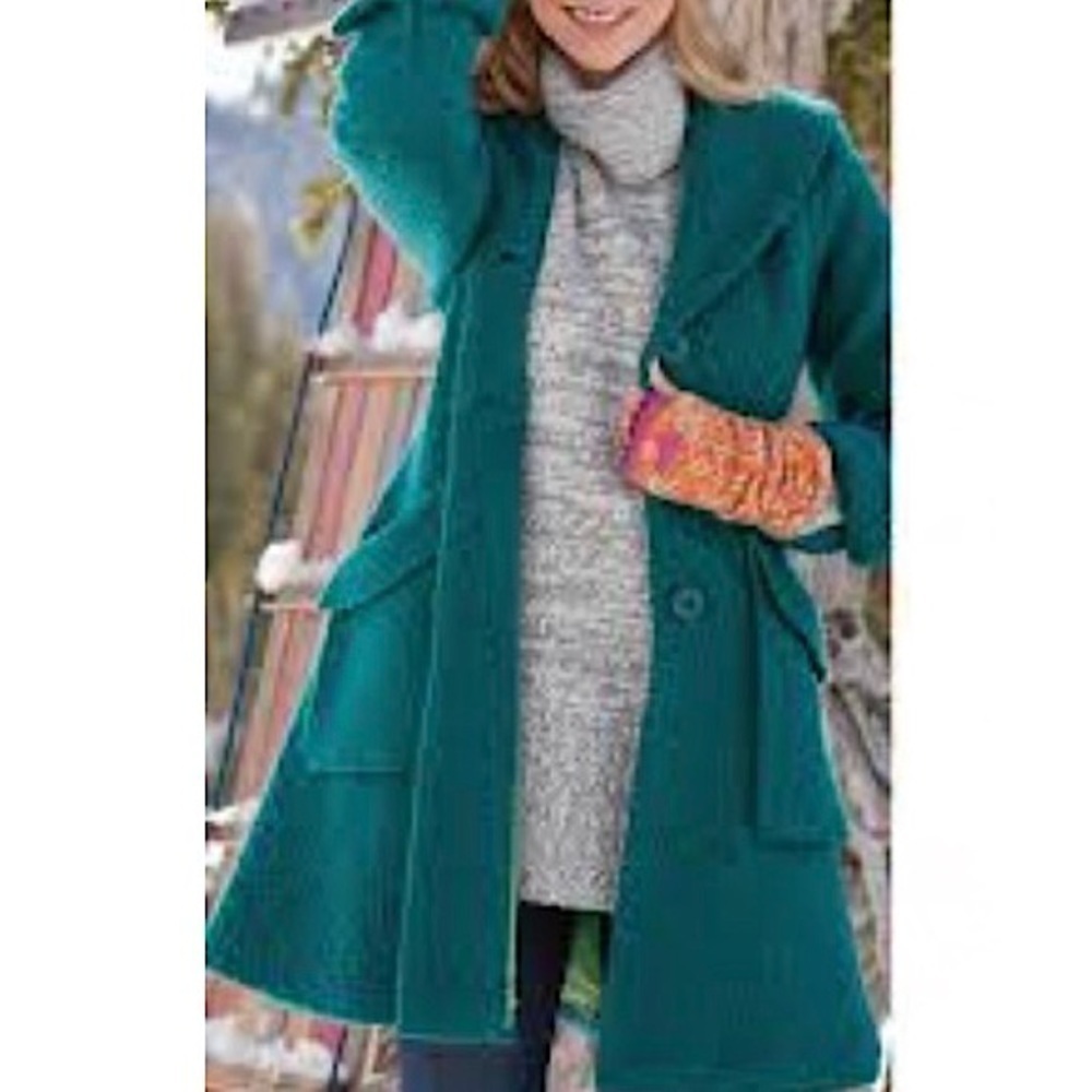 Sundance Teal Pea Coat - Teal Green Woman's Coat